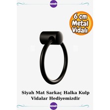 Metal Mat Siyah 6cm Sarkaç Dolap Çekmece Kulpu Halka Mobilya Tutacağı Kulbu 60MM (6cm)