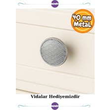 Lüks Gümüş Metal 40MM (4cm) Süslü Düğme Mutfak Çekmece Ufo Vestiyer Kulp Dolap Kulbu Krom