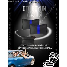 Çınarrium Tüm Araçlar Için Üniversal 2’li Oto Koltuk Boyun Yastığı Mavi Şerit Konforlu ve Şık