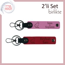 Miaju Kedili Evlerin Vazgeçilmezi, Tatlı Motifli, Kişisel Anahtarlık Hediyesi, Pembe-Kırmızı