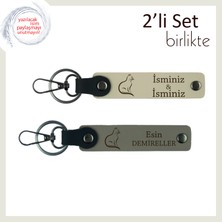 Miaju Miyavlayan Dostluğa Vefa Hediyesi, Kedi Temalı, Kişisel Anahtarlık, Sütlü Kahve-Kül Gri