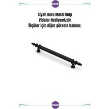 Siyah Boru Kulp 128MM Metal Vidalı - Dolap, Şifonyer, Ünite,komodin, Mutfak , Vestiyer Kulbu 13 cm