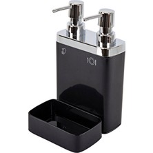 Primanova Viva 2 Li Süngerlikli Mutfak Sıvı Sabunluk Siyah