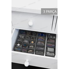 3'lü Set Bölmeli Makyaj Takı Düzenleyici Banyo Mutfak Düzenleyici Set