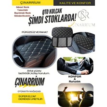 Çınarrium Pınaxar Audi A6 2011-2018 Deri Oto Kolçak Kılıfı Örtüsü Capitone Süngerli Beyaz Nakışlı 30x20cm