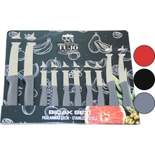 10LU  Tırtırlı Bıçak Seti  2AD 12.5cm Ekmek   2AD 10CM Sebze   6AD 6.5cm Meyve (5256)