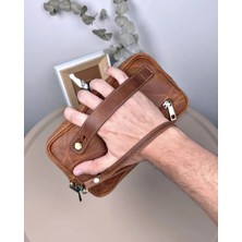 Hakiki Deri Mıknatıslı Fermuarlı Erkek El Çantası 2114