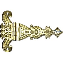 Dekoratif, Sac Tek Kuyruklu Menteşe - 69X102 Mm, Büyük, Sarı, 100 Adet