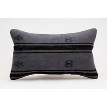 El Yapımı Kilimden Yapılmış Vintage Kırlent Kılıfı, Yün, 30X50 cm