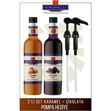 Simonelli Kahve ve Kokteyl Şurubu Karamel Aromalı Çikolata Aromalı 700 ml Pompa