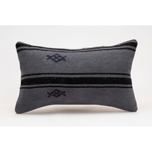 El Yapımı Kilimden Yapılmış Vintage Kırlent Kılıfı, Yün, 30X50 cm