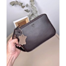 Hakiki Deri El Tutmalı Çift Fermuarlı Erkek El Çantası 2101