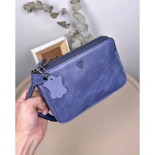 Hakiki Deri El Tutmalı Çift Fermuarlı Erkek El Çantası 2101