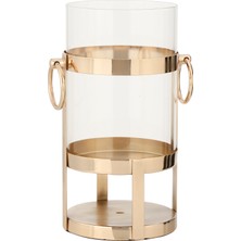 Metal Gold Halkalı Küçük Mumluk 15*15*30 cm AK.JD0090