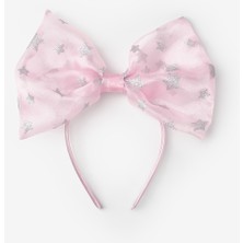 Le Mabelle Pembe Yıldız Desenli Organze Fiyonk Kız Çocuk Taç