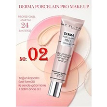 Mc Ellyn Pro Makeup Waterproof SPF15 Derma Porselen Kapatıcı Fondöten 40 ml No:02