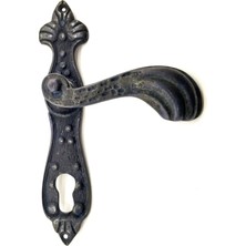Antika Tarz Dekoratif Pirinç Mevlana Yale Kapı Kolu - 228X48 Mm, Oksit