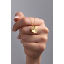 925 Ayar Gümüş Çoklu Kalpli Açılır Kapanır Mıknatıslı Yonca Kolye