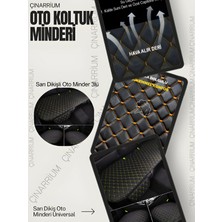 Çınarrium Citroen C1 2005-2014 Ön ve Arka Takım Koltuk Minderi Kılıf Siyah Suni Deri Sarı Dikişli