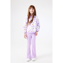 Le Mabelle Lila Çiçek Desenli Kız Çocuk Eşofman Takımı - Gemma