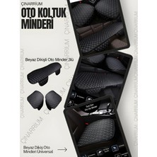 Çınarrium Bmw 6 Serisi E63 Coupe 2004-2011 Ön ve Arka Takım Koltuk Minderi Siyah Deri Beyaz Dikişli