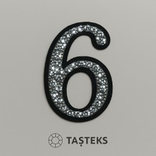 Taşteks Taşlı Ütülenebilen Veya Sticker Olarak Kullanılabilen 6cm ''6'' Sayısı