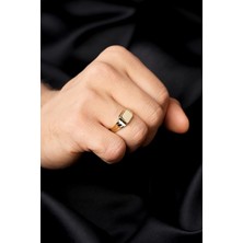 Fiyonk Kuyumculuk 14 Ayar Altın Kare Şövalye Erkek Yüzük