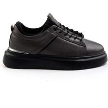 Gri Hakiki Deri Erkek Sneaker E01082010403