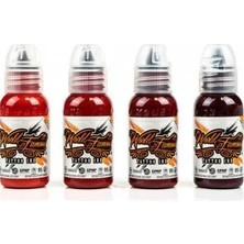 Dima Nbk Fire Red 4'lü Set - World Famous Ink Dövme Boyası - 1OZ/30ML