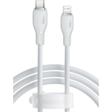 Baseus P10355701221-00 Pudding Hızlı Şarj Özellikli Type-C To Lightning 20W Kablo 1.2 M Beyaz