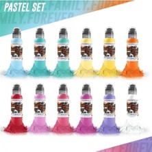 Pastel 12'li Dövme Boyası Seti - World Famous Ink Dövme Boyası - 1OZ/30ML