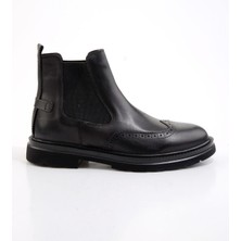 Siyah Hakiki Deri Erkek Bot & Bootie E02054015041