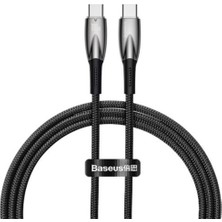 Baseus Glimmer Series CADH000701 1mt 100W Siyah Pd Type-C To Type-C  Şarj Kablosu