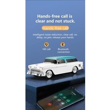 1955 Model Klasik Araba Şarjlı Bluetooth Hoparlör Speaker 10 Watt Fm Radyo Sd Kart USB