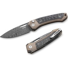 Lionsteel Twain Damascus - Bronze Titanium / Carbon Fiber Çakı