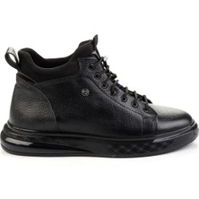 Siyah Hakiki Deri Erkek Bot & Bootie E02401080940