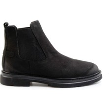Siyah Hakiki Deri Erkek Bot & Bootie E02054012901
