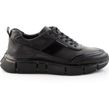 Siyah Hakiki Deri Erkek Sneaker E01958179203