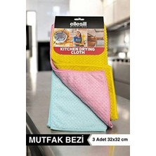 Ellesill 3'lü Mutfak Bezi Tezgah Bezi Kurulama Bezi Mikrofiber Bez - Wafflekitchen