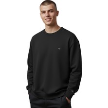 Cazador Caz Bisiklet Yaka Siyah Erkek Sweatshirt