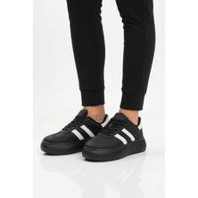 Aspor Siyah Yüksek Taban Bağcıklı Unisex Sneaker