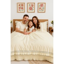 Homewell Montpellıer Özel Tasarım Nevresim Takımı Çift Kişilik Ekru