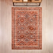 Evidea Soft Lalbahar Afgan Desenli Halı - Bej - 160X230 cm