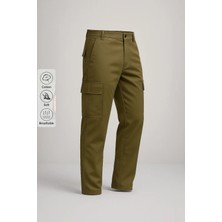Erkek Yüksek Bel Kargo Cepli Haki Baggy Pantolon