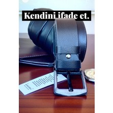 4.5cm Siyah Tek Kat Manda Deri  Kot Kemer