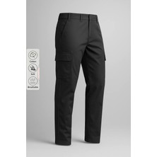 Erkek Yüksek Bel Kargo Cepli Füme Baggy Pantolon