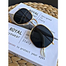 Watch of Royal Hexa Round Gold Black Unisex Güneş Gözlüğü