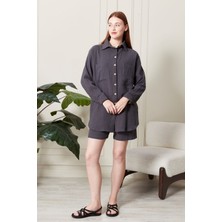 Soft %100 Koton Kumaş Şort Gömlek Takım