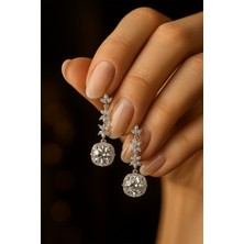 Tektaşlı Lotus Gümüş Küpe