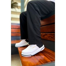Signature Premium Bağcıklı Erkek Sneaker Beyaz Siyah